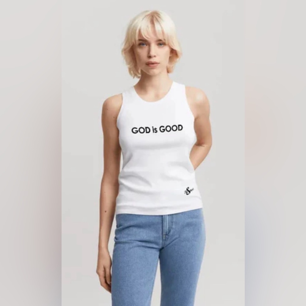 NWT White Sleeveless Gos Is Good Top Size small #934